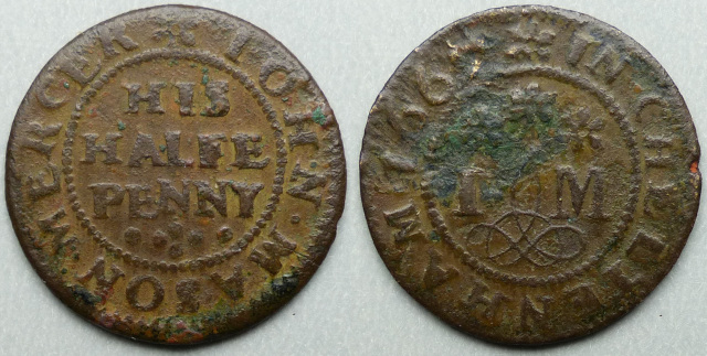 Cheltenham, John Mason 1667 halfpenny Cheltenham, John Mason 1667 halfpenny